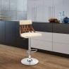 Armen Living Angelo Adjustable Swivel Faux Leather & Walnut Wood Bar Stool with Chrome Base 010