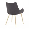 Armen Living Avery Gray Fabric Dining Room Chair with Gold Legs- Back