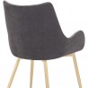 Armen Living Avery Gray Fabric Dining Room Chair with Gold Legs- Back