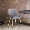 Armen Living Avery Gray Fabric Dining Room Chair with Gold Legs