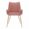 Armen Living Avery Pink Fabric Dining Room Chair with Gold Legs- Front
