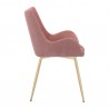 Armen Living Avery Pink Fabric Dining Room Chair with Gold Legs- Side