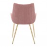 Armen Living Avery Pink Fabric Dining Room Chair with Gold Legs- Back