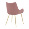 Armen Living Avery Pink Fabric Dining Room Chair with Gold Legs- Back