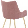 Armen Living Avery Pink Fabric Dining Room Chair with Gold Legs- Half