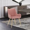 Armen Living Avery Pink Fabric Dining Room Chair with Gold Legs