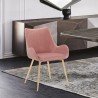 Armen Living Avery Pink Fabric Dining Room Chair with Gold Legs