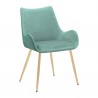 Armen Living Avery Teal Fabric Dining Room Chair with Gold Legs-Front