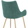 Armen Living Avery Teal Fabric Dining Room Chair with Gold Legs- Back