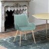 Armen Living Avery Teal Fabric Dining Room Chair with Gold Legs