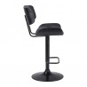 Brooklyn Adjustable Swivel Black Faux Leather and Black Wood Bar Stool with Black Base 001