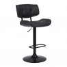 Brooklyn Adjustable Swivel Black Faux Leather and Black Wood Bar Stool with Black Base 02