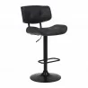 Brooklyn Adjustable Swivel Black Faux Leather and Black Wood Bar Stool with Black Base 02 - Brooklyn Adjustable Swivel Black Faux Leather and Black Wood Bar Stool with Black Base 02