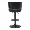 Brooklyn Adjustable Swivel Black Faux Leather and Black Wood Bar Stool with Black Base .04 - Brooklyn Adjustable Swivel Black Faux Leather and Black Wood Bar Stool with Black Base .04