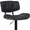 Brooklyn Adjustable Swivel Black Faux Leather and Black Wood Bar Stool with Black Base 006
