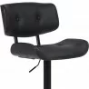 Brooklyn Adjustable Swivel Black Faux Leather and Black Wood Bar Stool with Black Base 006 - Brooklyn Adjustable Swivel Black Faux Leather and Black Wood Bar Stool with Black Base 006