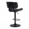 Brooklyn Adjustable Swivel Black Faux Leather and Black Wood Bar Stool with Black Base 005