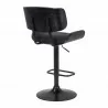 Brooklyn Adjustable Swivel Black Faux Leather and Black Wood Bar Stool with Black Base 005 - Brooklyn Adjustable Swivel Black Faux Leather and Black Wood Bar Stool with Black Base 005