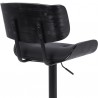 Brooklyn Adjustable Swivel Black Faux Leather and Black Wood Bar Stool with Black Base 007