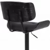 Brooklyn Adjustable Swivel Black Faux Leather and Black Wood Bar Stool with Black Base 007 - Brooklyn Adjustable Swivel Black Faux Leather and Black Wood Bar Stool with Black Base 007