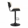 Brooklyn Adjustable Swivel Cream Faux Leather and Black Wood Bar Stool with Black Base 003 - Brooklyn Adjustable Swivel Cream Faux Leather and Black Wood Bar Stool with Black Base 003