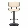 Brooklyn Adjustable Swivel Cream Faux Leather and Black Wood Bar Stool with Black Base 006 - Brooklyn Adjustable Swivel Cream Faux Leather and Black Wood Bar Stool with Black Base 006