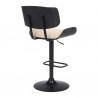 Brooklyn Adjustable Swivel Cream Faux Leather and Black Wood Bar Stool with Black Base 004