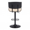 Brooklyn Adjustable Swivel Cream Faux Leather and Black Wood Bar Stool with Black Base 005