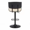Brooklyn Adjustable Swivel Cream Faux Leather and Black Wood Bar Stool with Black Base 005 - Brooklyn Adjustable Swivel Cream Faux Leather and Black Wood Bar Stool with Black Base 005