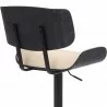 Brooklyn Adjustable Swivel Cream Faux Leather and Black Wood Bar Stool with Black Base 008 - Brooklyn Adjustable Swivel Cream Faux Leather and Black Wood Bar Stool with Black Base 008