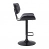 Brooklyn Adjustable Swivel Grey Faux Leather and Black Wood Bar Stool with Black Base 001