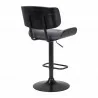 Brooklyn Adjustable Swivel Grey Faux Leather and Black Wood Bar Stool with Black Base 004 - Brooklyn Adjustable Swivel Grey Faux Leather and Black Wood Bar Stool with Black Base 004