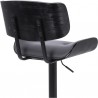 Brooklyn Adjustable Swivel Grey Faux Leather and Black Wood Bar Stool with Black Base 007