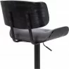 Brooklyn Adjustable Swivel Grey Faux Leather and Black Wood Bar Stool with Black Base 007 - Brooklyn Adjustable Swivel Grey Faux Leather and Black Wood Bar Stool with Black Base 007