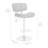  Armen Living Brooklyn Adjustable Swivel Grey Faux Leather And Black Wood Bar Stool With Chrome Base In Gray 007