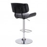  Armen Living Brooklyn Adjustable Swivel Grey Faux Leather And Black Wood Bar Stool With Chrome Base In Gray001
