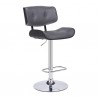  Armen Living Brooklyn Adjustable Swivel Grey Faux Leather And Black Wood Bar Stool With Chrome Base In Gray 002