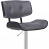  Armen Living Brooklyn Adjustable Swivel Grey Faux Leather And Black Wood Bar Stool With Chrome Base In Gray 006