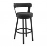 Bryant 26" Counter Height Swivel Bar Stool in Black Finish and Black Faux Leather 006