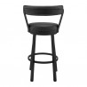 Bryant 26" Counter Height Swivel Bar Stool in Black Finish and Black Faux Leather 002