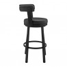 Bryant 26" Counter Height Swivel Bar Stool in Black Finish and Black Faux Leather 004