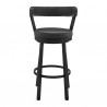 Bryant 26" Counter Height Swivel Bar Stool in Black Finish and Black Faux Leather 003