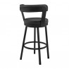 Bryant 26" Counter Height Swivel Bar Stool in Black Finish and Black Faux Leather 007