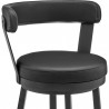 Bryant 26" Counter Height Swivel Bar Stool in Black Finish and Black Faux Leather 005