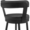 Bryant 26" Counter Height Swivel Bar Stool in Black Finish and Black Faux Leather 009