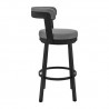Bryant Counter Height Swivel Bar Stool in Black Finish and Gray Faux Leather 02