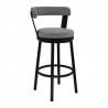 Bryant Counter Height Swivel Bar Stool in Black Finish and Gray Faux Leather 005