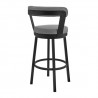 Bryant Counter Height Swivel Bar Stool in Black Finish and Gray Faux Leather 004