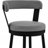 Bryant Counter Height Swivel Bar Stool in Black Finish and Gray Faux Leather 006