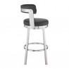 Armen Living Bryant Swivel Counter Stool In Brushed Stainless Steel Finish 004